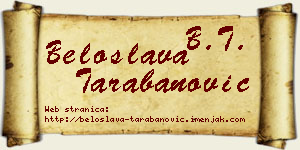 Beloslava Tarabanović vizit kartica